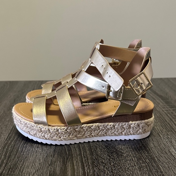 Soda Metallic Espadrille Sandals - Picture 1 of 6